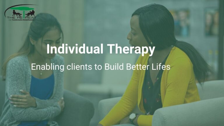 Personalized individual therapy sessions at our Retreat Rehab, providing one-on-one support to address personal challenges, promote healing, and foster lasting recovery.