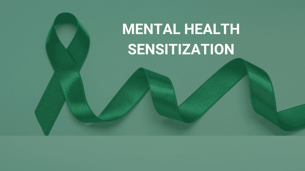 A green ribbon to symbolize mental health awareness at the Retreat Rehab Centre