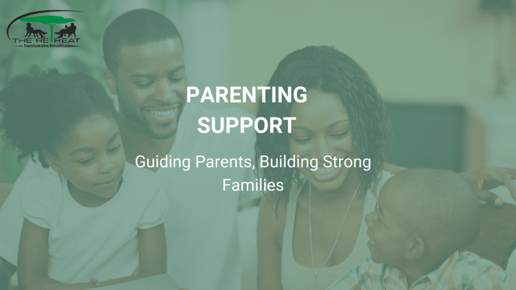 An Image 0f parents smiling at their children for parenting support at the Retreat